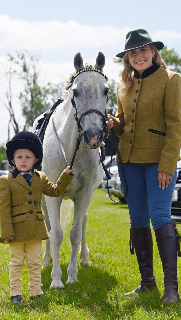 Katie Shanahan, Leap, and her godson Eddie Williamson with Lucky at Dunmanway Agricultural Show, Co. Cork.