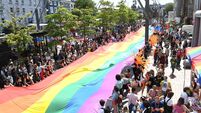 Large crowds gather outside Cork City Library to mark end of Cork Pride 2023