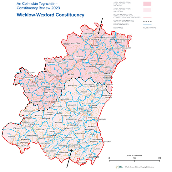 Wiclow-Wexford Constituency Map