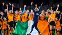 Ireland celebrate qualifying for the World Cup 11/10/2022