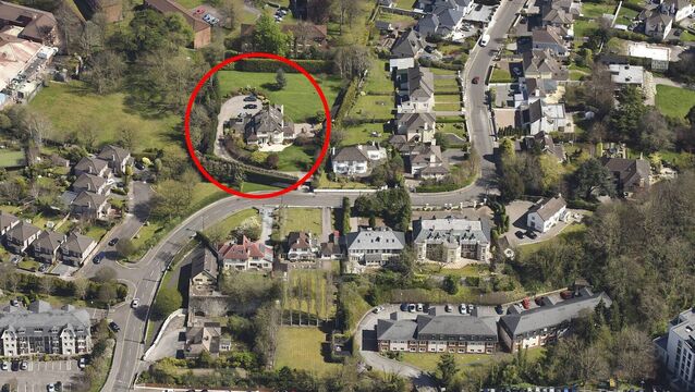 <p>Going, going, gone: the house seen ringed here, San Paula, has been replaced by nine new five bed homes called Ecklinville, priced at €1.3m and €1.4m via agent Michael O'Donovan of Savills. Pic Ted Murphy</p>