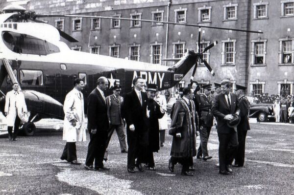 President Kennedy at Collins Barrack after arriving in Cork