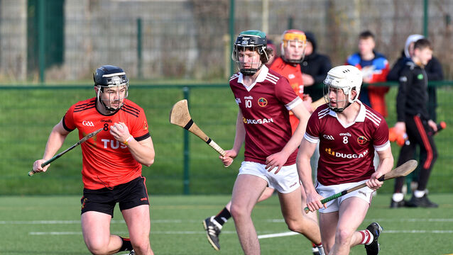 <p> Owen Meany, John the Baptist CS, Hospital breaking past Jack Marnell and Michael Cahill, Our Ladys Secondary School, Templemore in their TUS Dr Harty Cup preliminary quarter-final match in Fethard, Co Tipperary. Picture Dan Linehan</p>