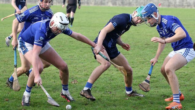 <p>Fred Hegarty, St Flannan's, trying to control the sliotar against Castletroy in the TUS Harty Cup in Meelick</p>