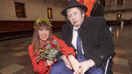 Victoria  and Shane on their wedding day in 2018. Picture: Mega Agency