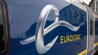 Proud logo of the Eurostar high speed trains from London to Amsterdam