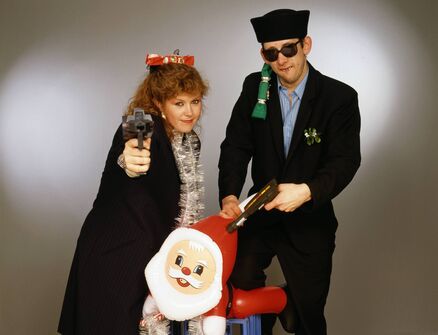 Kirsty MacColl with Shane MacGowan in 1987 when the pair collaborated on 'Fairytale of New York'. Picture: Tim Roney/Getty