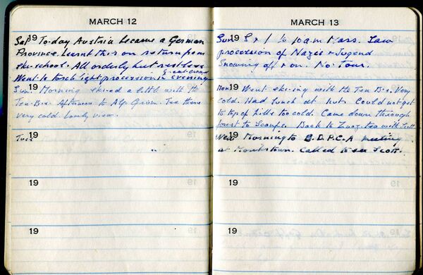 A page from Naomi's diary. Picture: courtesy of the Airfield, Dundrum, and the OPW-Maynooth University Archive and Research Centre