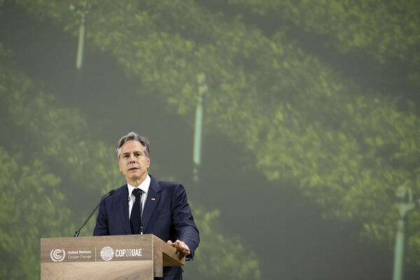 US Secretary of State Antony Blinken speaks during the Transforming Food Systems in the Face of Climate Change event on the sidelines of the COP28 climate summit in Dubai, United Arab Emirates. Picture: Saul Loeb/Pool Photo via AP