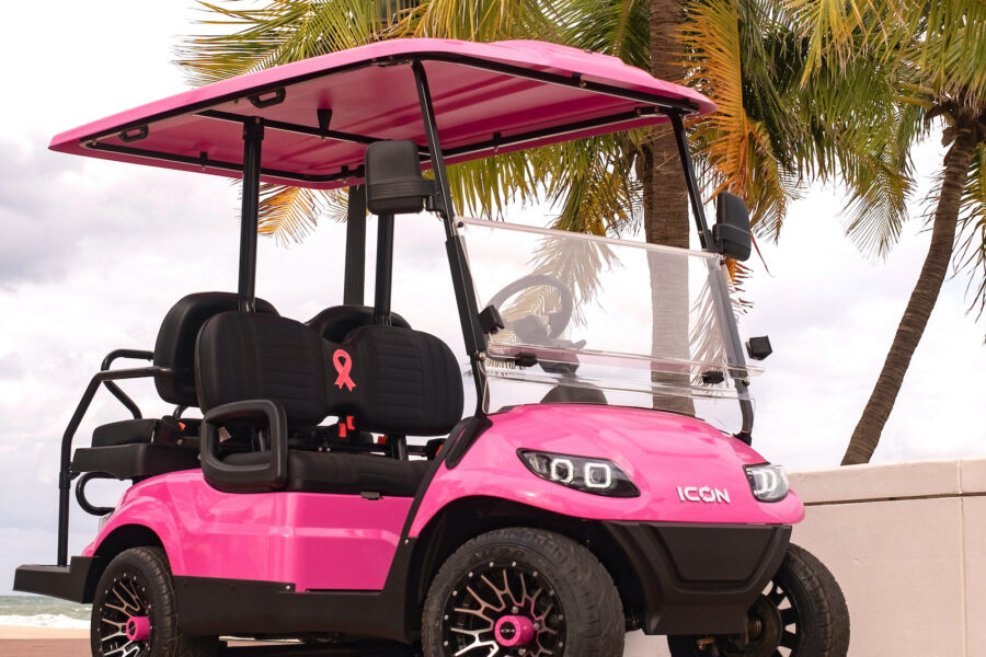 Enter to win our Cruise Pink for a Cure Giveaway to win this Pink ICON Golf Cart!