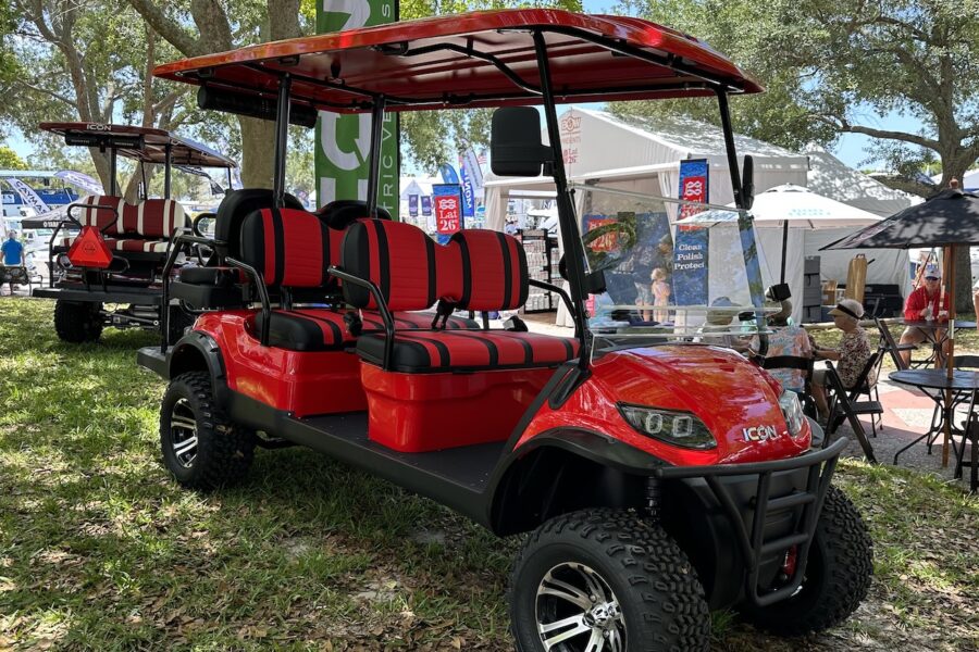 Red 6 seat i60L golf cart